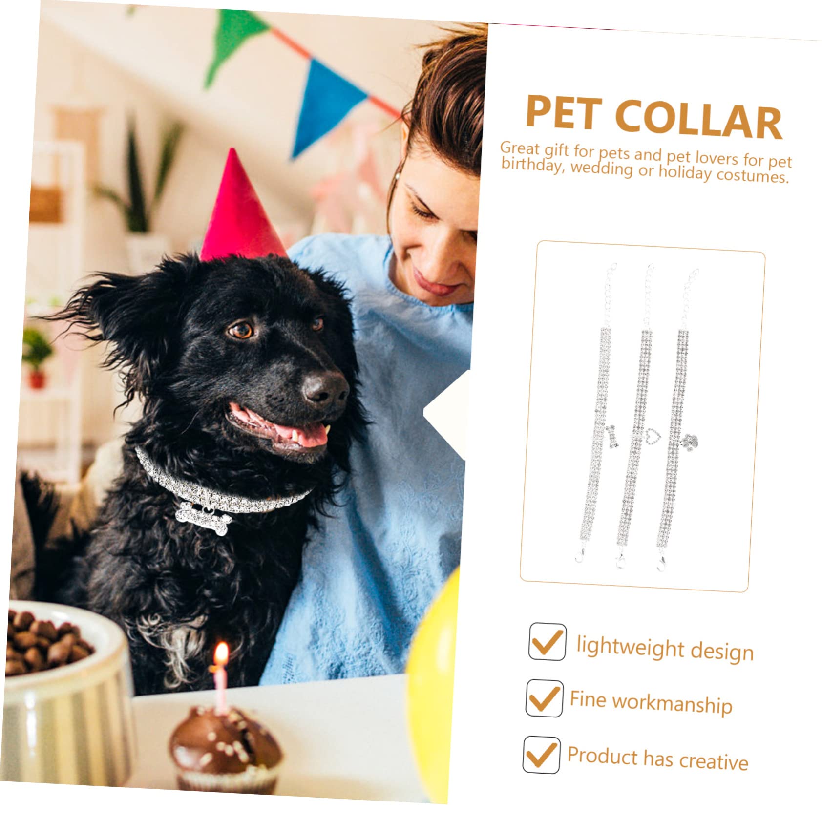 BESPORTBLE 9pezzi Collana Per Animali Domestici Con Strass Da Resistente All Usura e Portatile Per Cani e Gatti Design Creativo Per Look Elegante e Distintivo