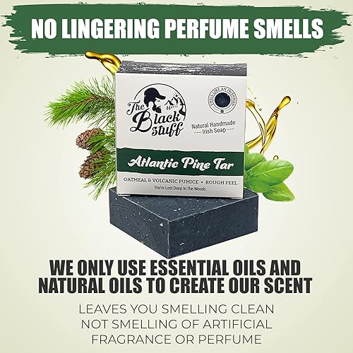 Miniatura 7 de Jabón de alquitrán de pino – Jabón en barra para hombre hecho con alquitrán de pino, ingredientes orgánicos y aceites esenciales – Jabón corporal de