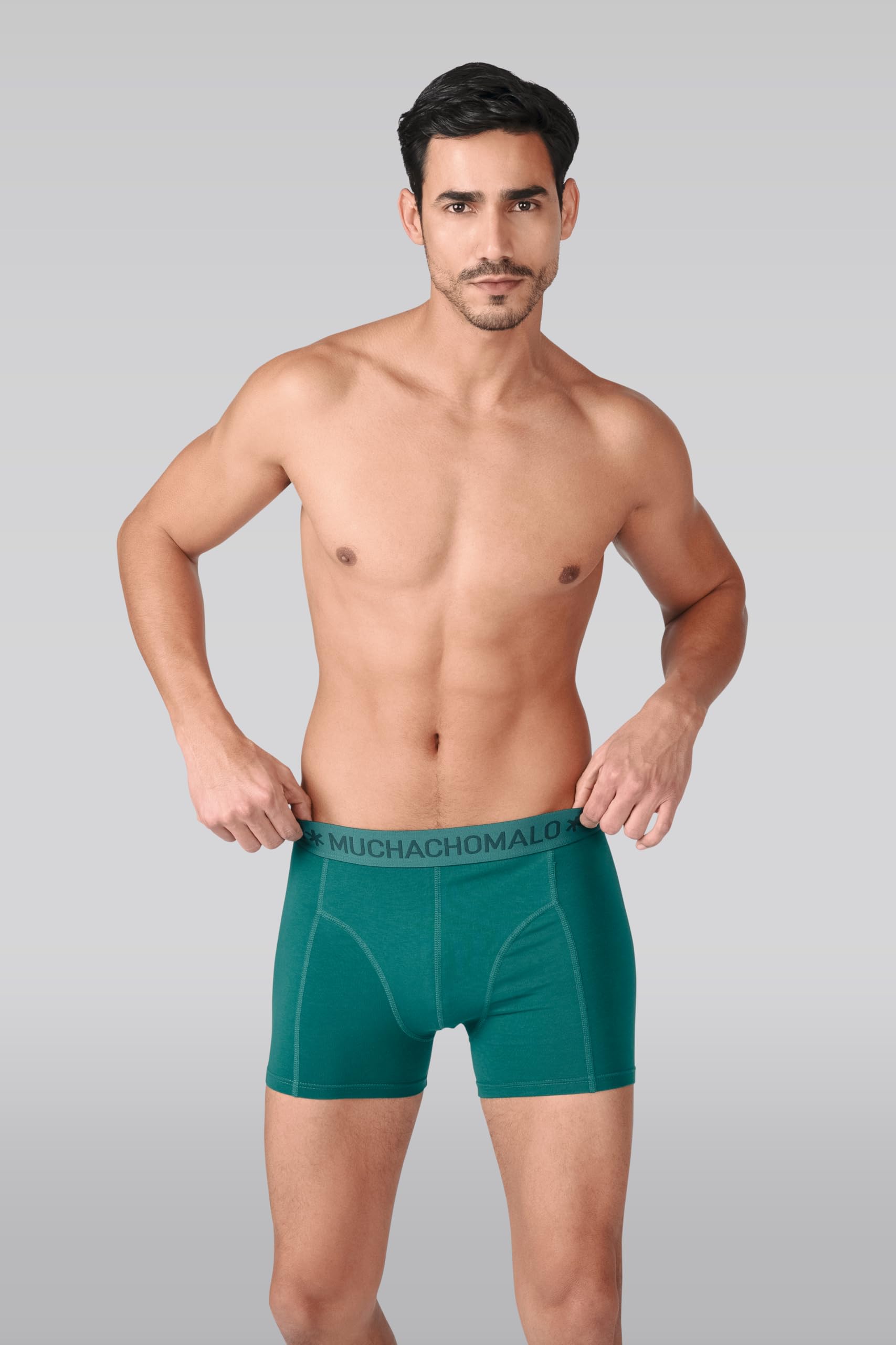 Muchachomalo Boxer da uomo, tinta unita, biancheria intima da uomo, confezione multipla, confezione da 4 pezzi, boxer Solid con vestibilità classica, con elastico in vita