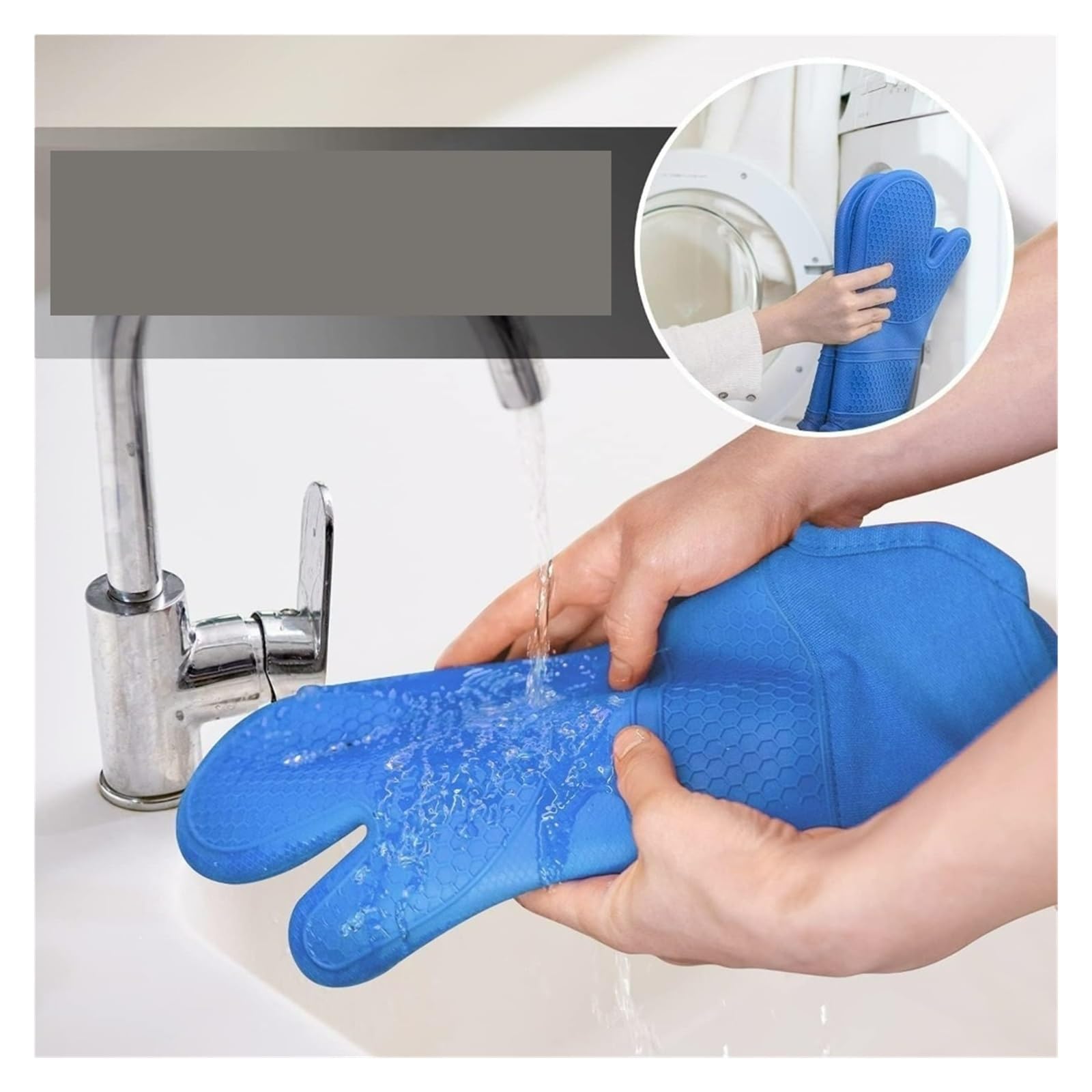 Genérico Set de Guantes de Horno 6pcs, Guantes de Silicona de 15 pulg | 2 guantes de horno, 2 salvamanteles, 2 mini guantes de pinza, superficie de panal, antideslizante