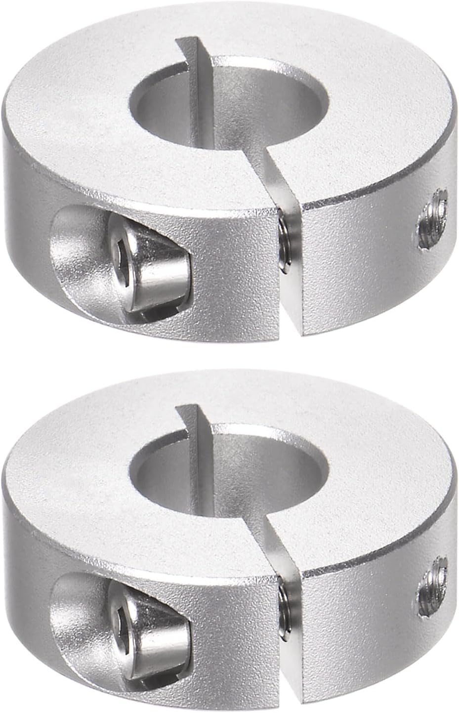HARFINGTON 2pcs Shaft Collar 30mm Bore Aluminum Alloy Set Screw Split Clamp-On Collars, 55mm OD, 15mm Width, for Wheel Barrow Axle, Gearbox Assemblies, Machine Tools, Industry, Anodization