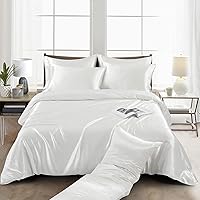 Vista 1 de Ersmak Juego de funda de edredón de satén de 6 piezas, tamaño matrimonial/queen, de lujo, con 1 funda de edredón suave, 4 fundas de almohada Queen