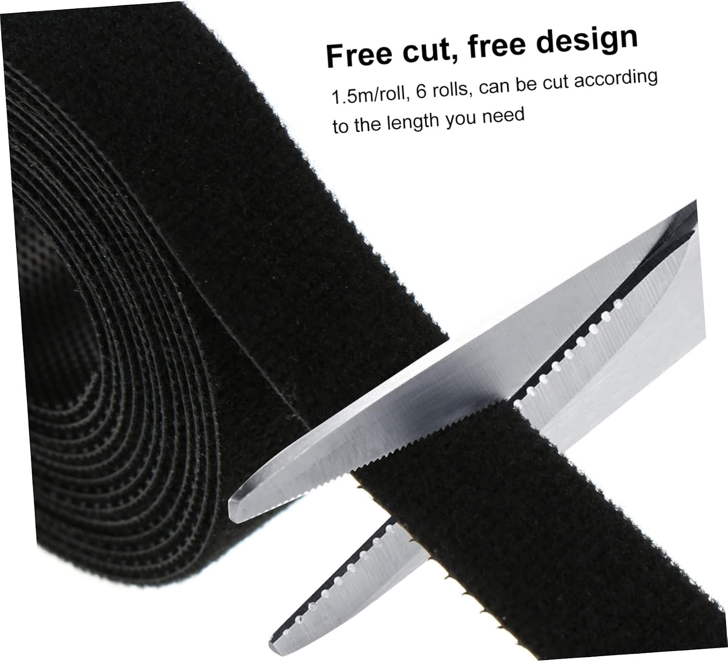 Reusable Cable Straps 1.5m Hook and Loop Black Xmas 6 Rolls image 2