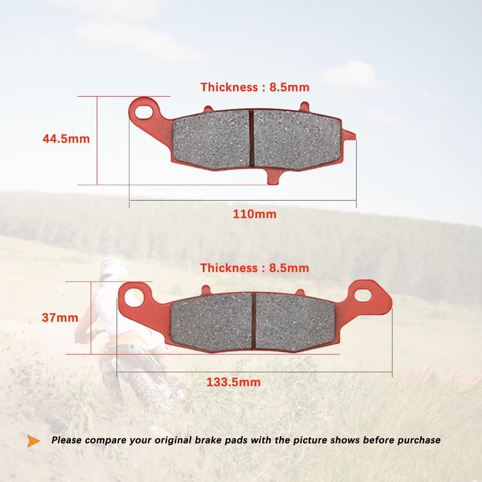SOLLON Pastiglie freno anteriore e posteriore per KAWASAK Z750 (ZR750L) 2007-201