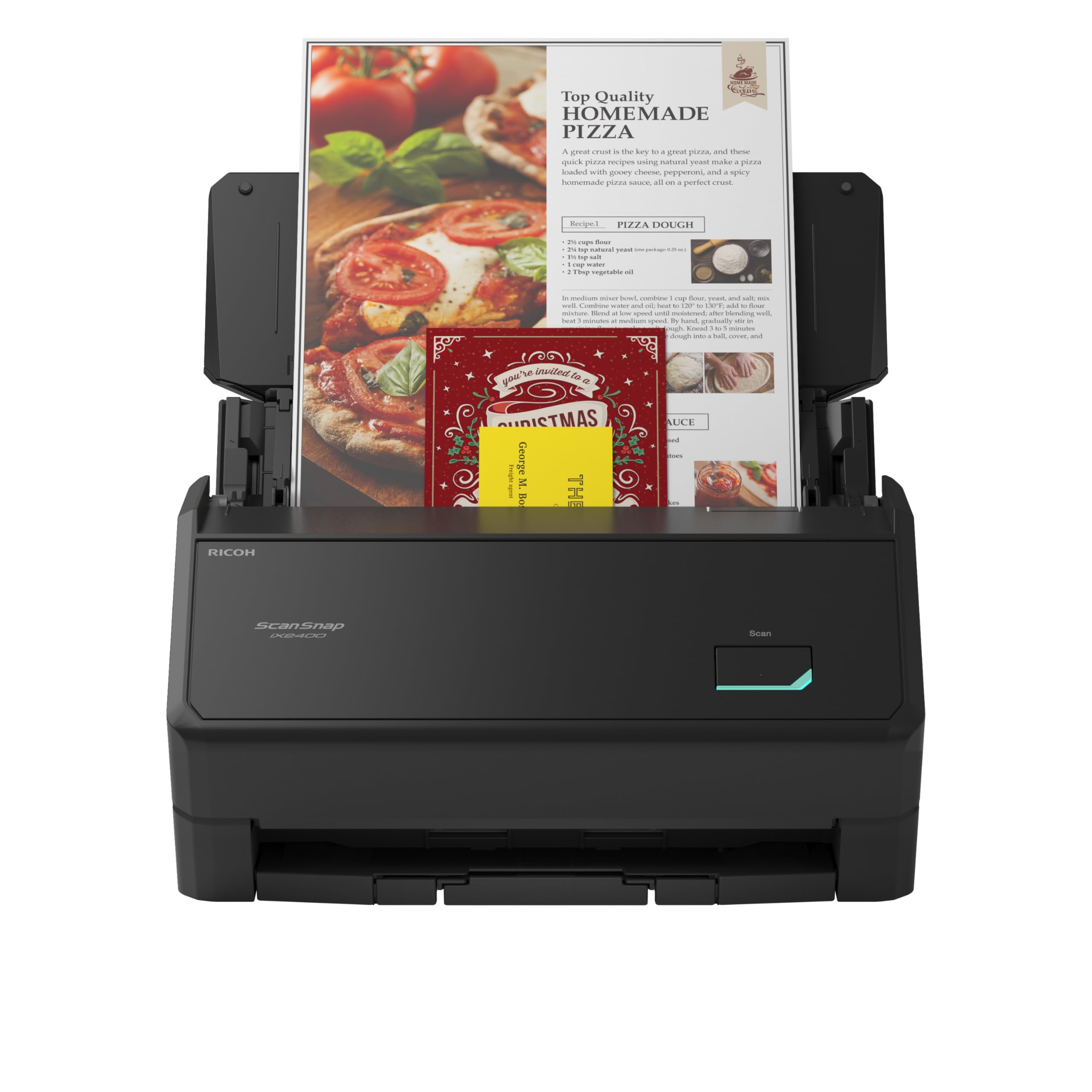 Ricoh ScanSnap iX2400 Dokumentenscanner A4 Duplex Touch-Screen USB3.2 Desktop-Scanner (45 S/min / 90 B/min) mit ADF Schwarz