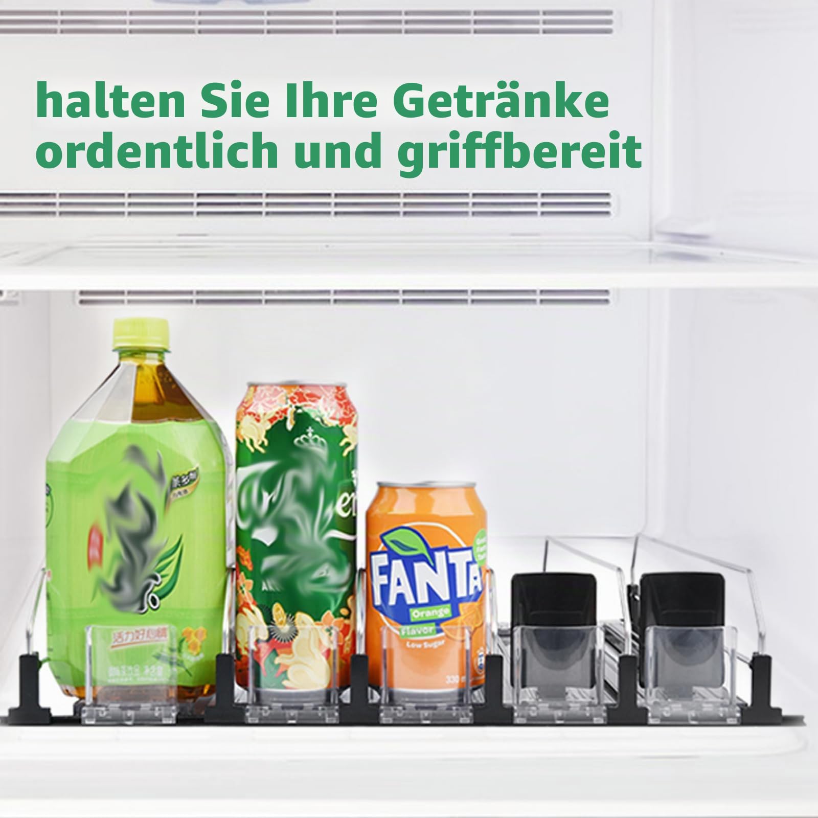 Automatisch Kühlschrank Dosen Organizer, Organizer Dosenhalter Dosenspender für Getränke Bier Soda Stauraum FüR GeträNke Dosenregal Mit Automatischem DrüCker 12 in Standardgröße
