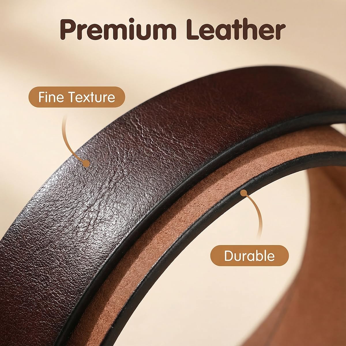 VRLEGEND Ledergürtel Herren 110-175cm Gürtel Leder Jean Business Metall Retro Jeansgürtel Vollrindleder 38mm Breite
