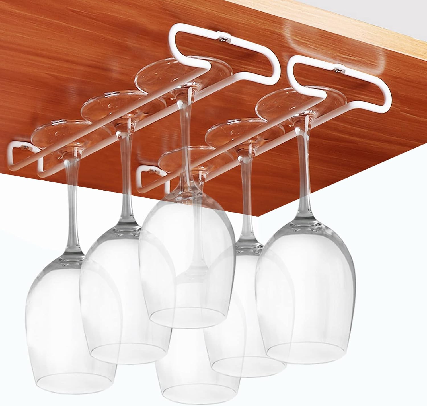 GeLive 10 Inch Set of 2 Under Shelf Wine Glass Holder