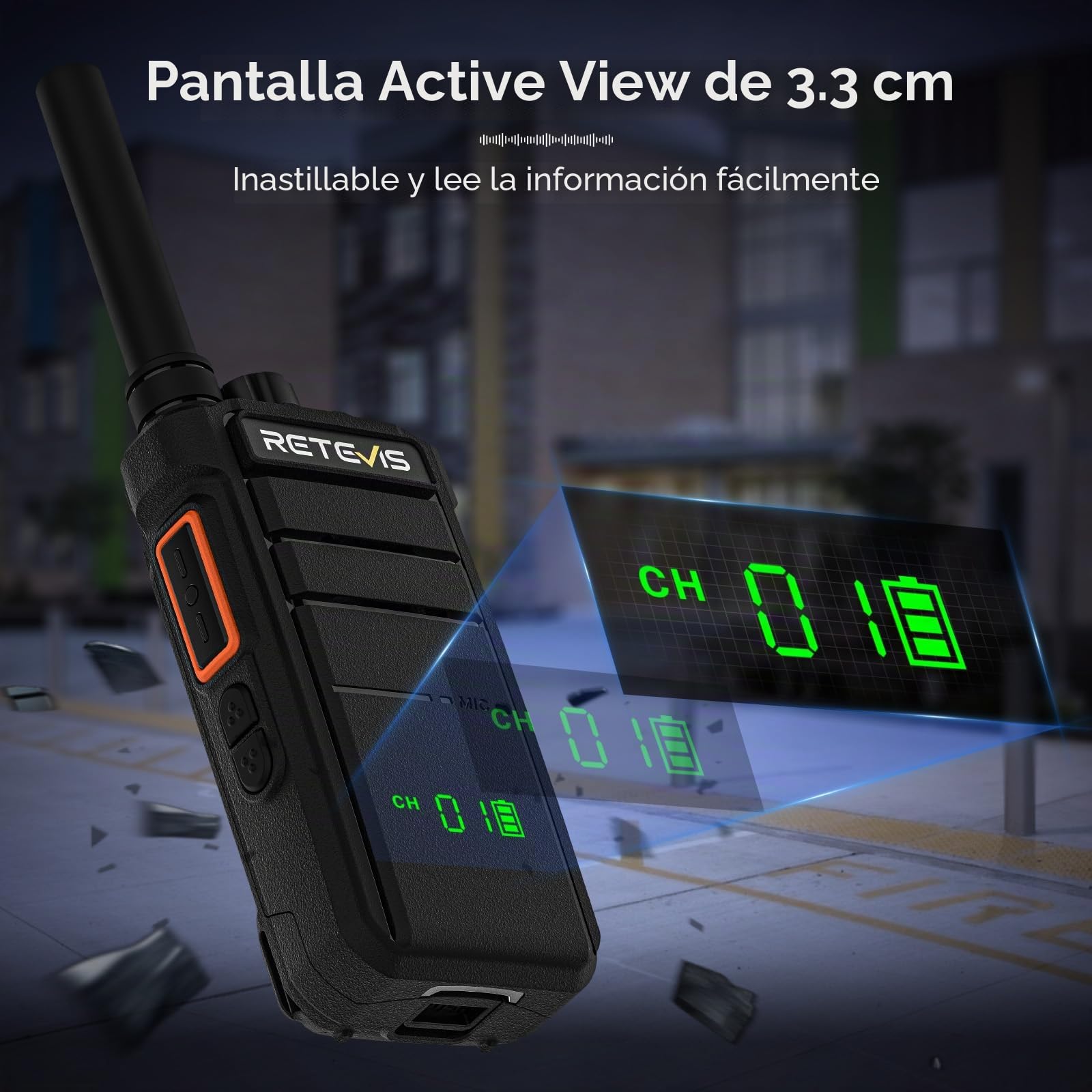 Retevis RB626H Walkie Talkie Largo Alcance, Profesionales Radio Bidireccionales Cargador de 6 Vías Carga Rápida, 2000mAh, VOX, Walkie Talkie Portátil para Seguridad, Escuelas(Negro, 6 Piezas)