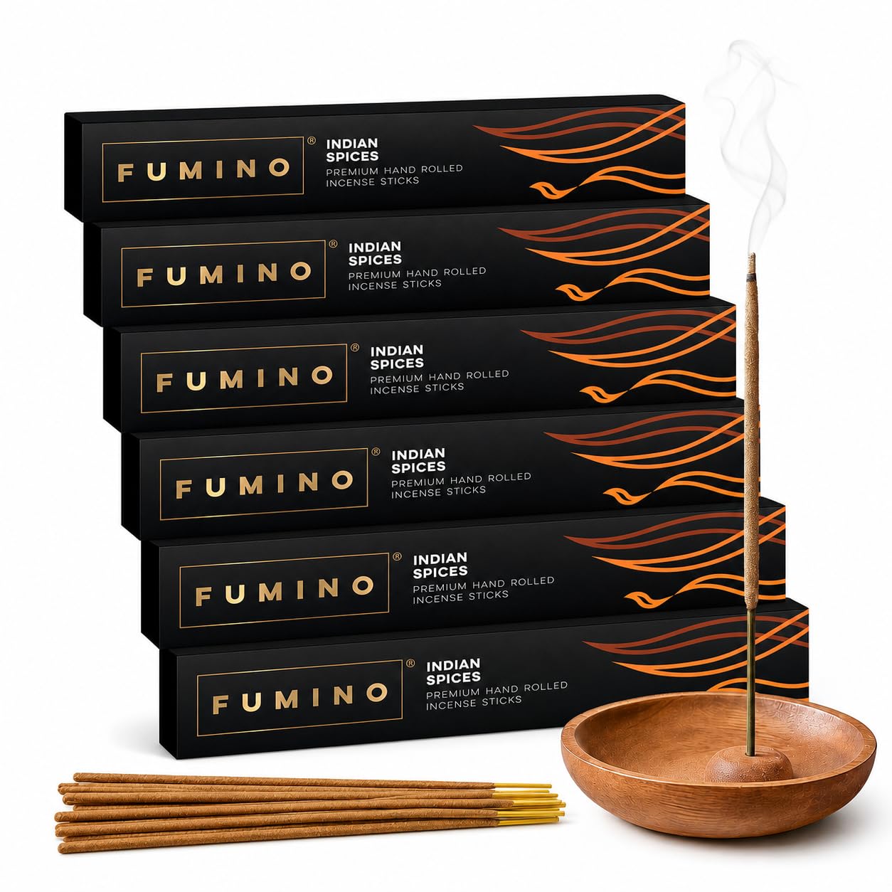 Incense Sticks Indian Spices 84 Pack 6 Boxes - Natural Handmade Low-Smoke