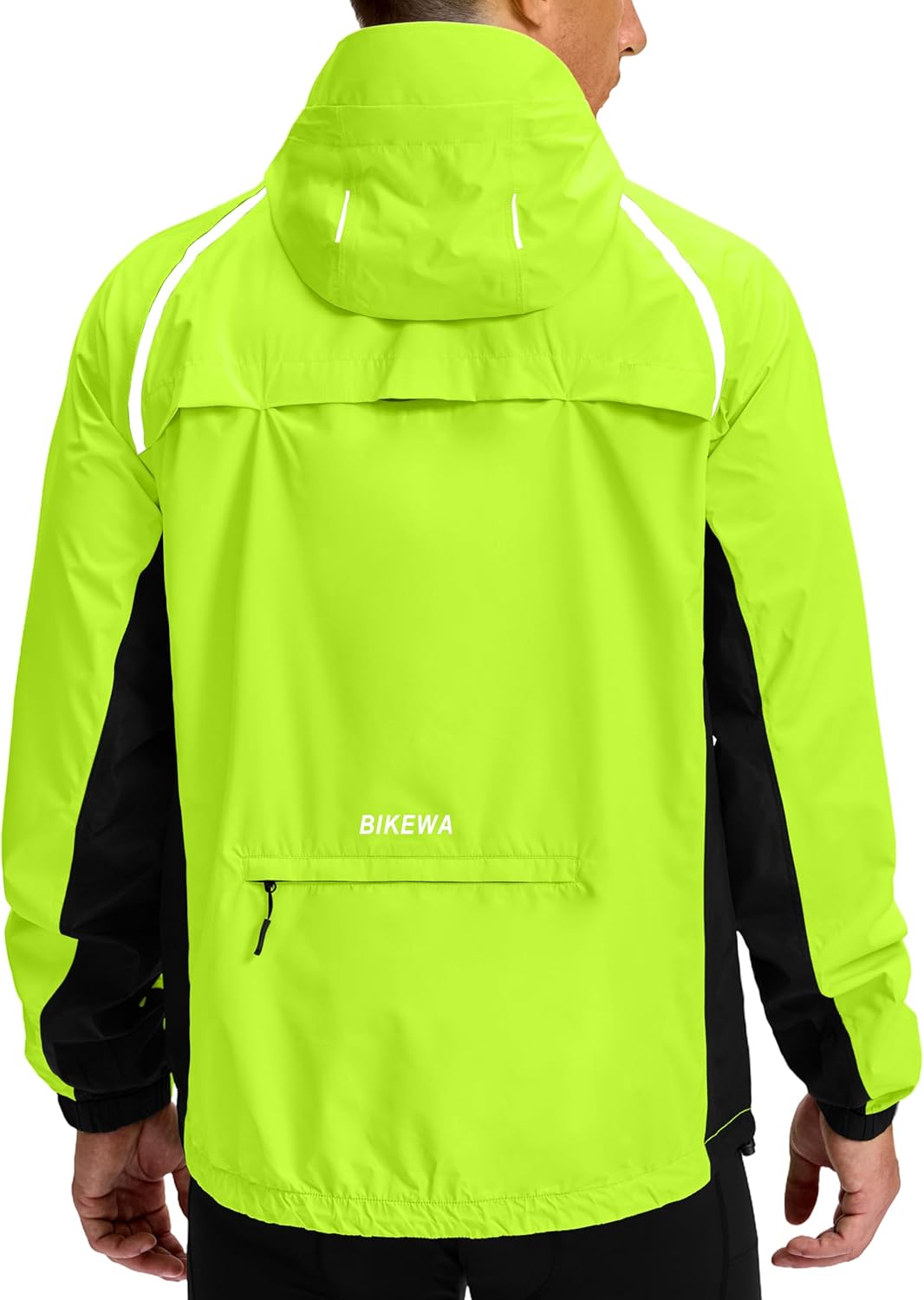 Men's Cycling Rain Jackets Waterproof Running Bike Windbreaker Lightweight Packable Hooded Jacket