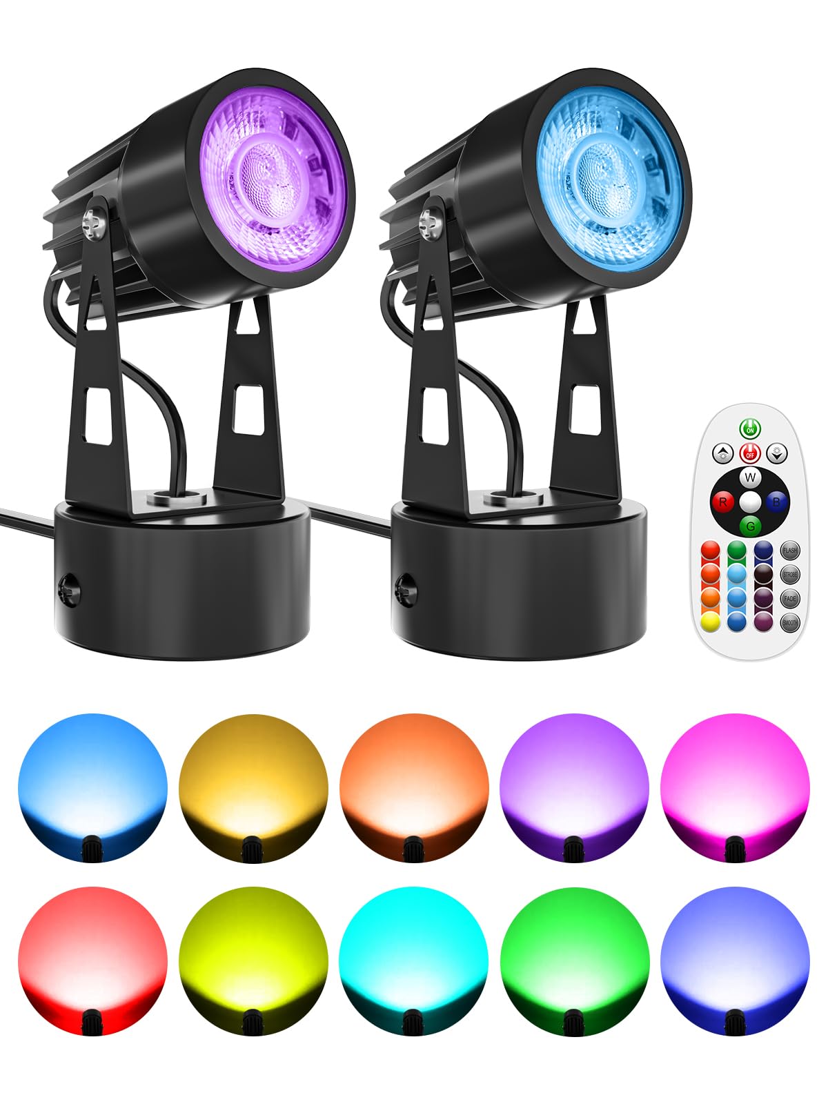DOREIO LED Spot Lights Indoor 3W RGB Accent Lighting Up Lights Indoor Spotlight