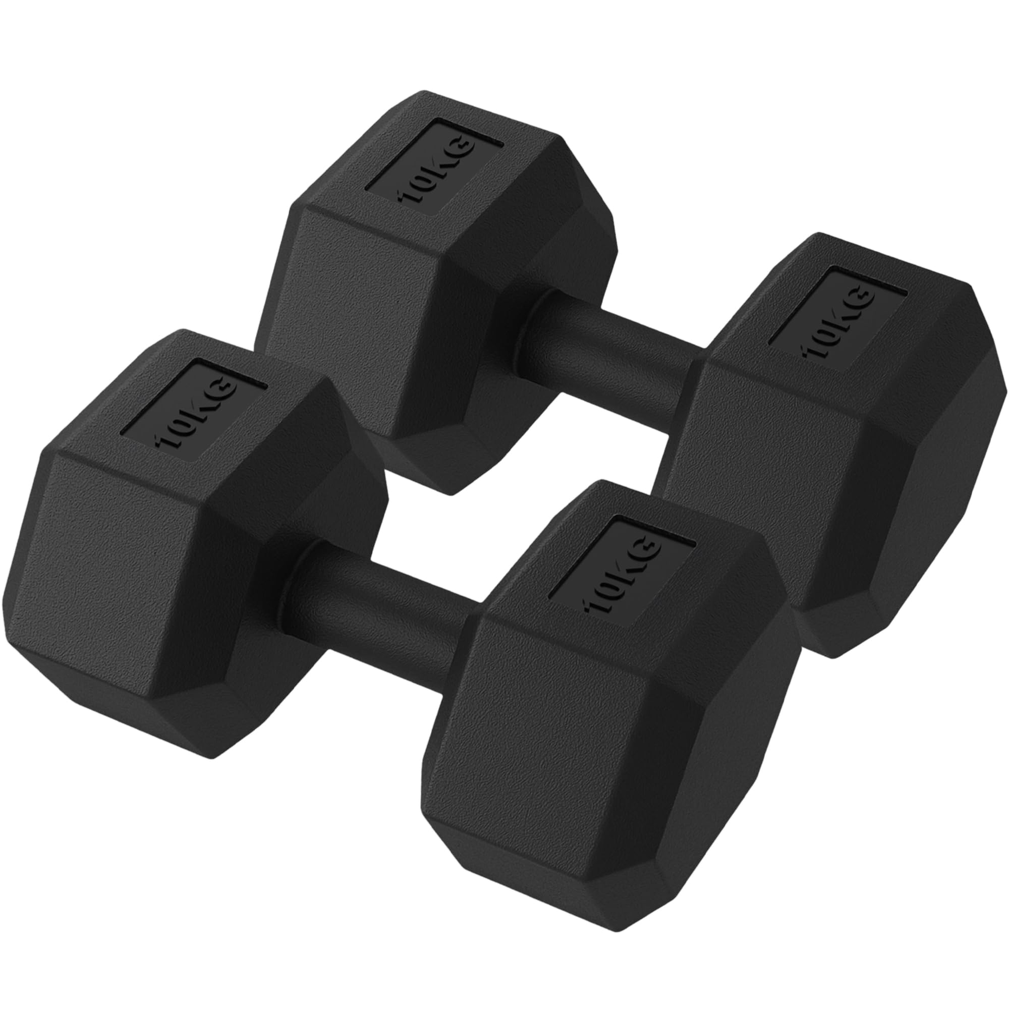 ZENO Dumbbells Pair 20KG | Weights Dumbbells Set | Plastic Dumbbell Pair | Hex Dumbbell For Strength Training, Home Training & Gym | Weights Set | Anti Slip & Anti Roll | 2 X 10KG