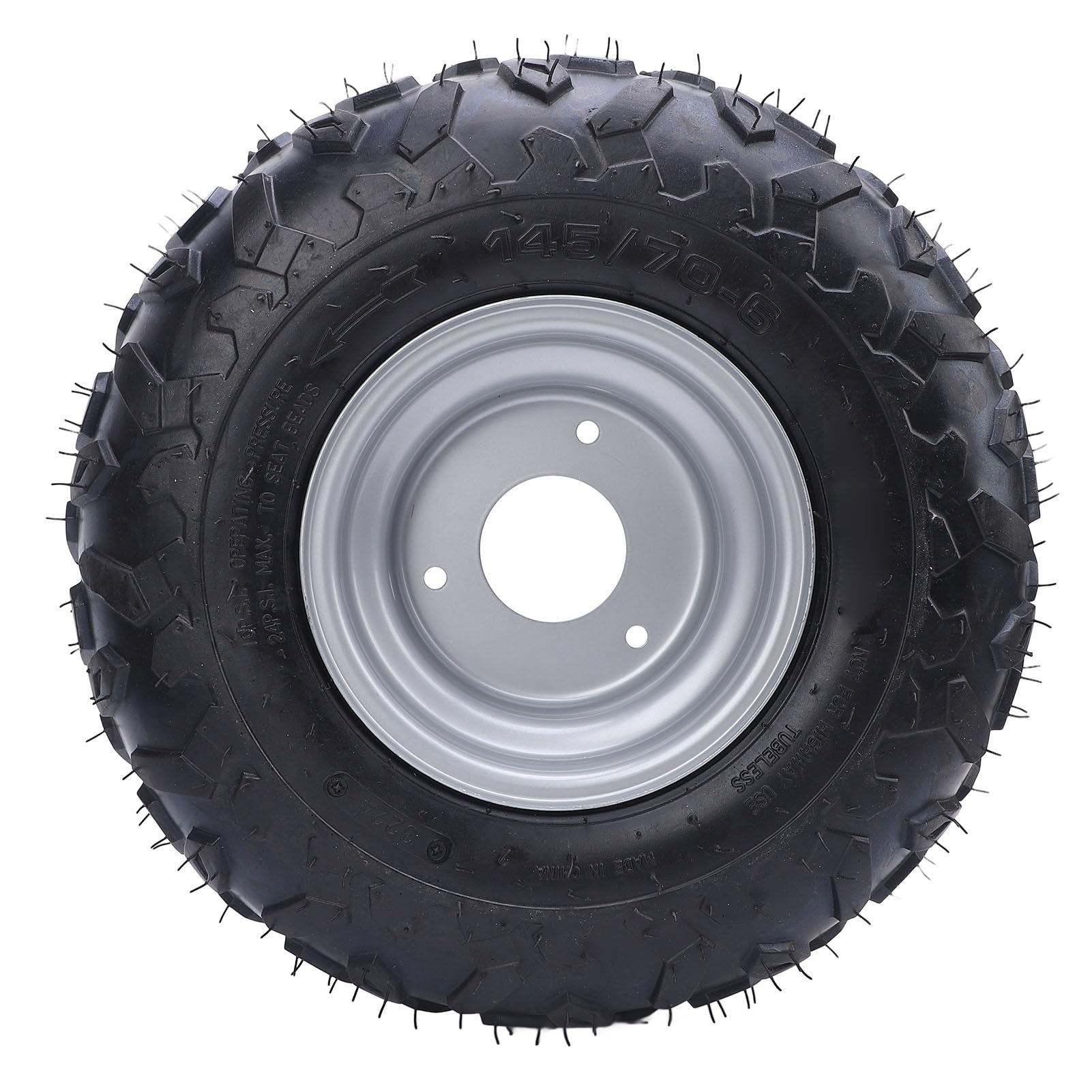 145/70 6 Opon Koła z Obręczy, 6 Cali ATV Go Kart Przednie lub Tylne Opony i Felgi do ATV, UTV, Quad, Off Road, Go Cart, 3 Otwory Montażowe