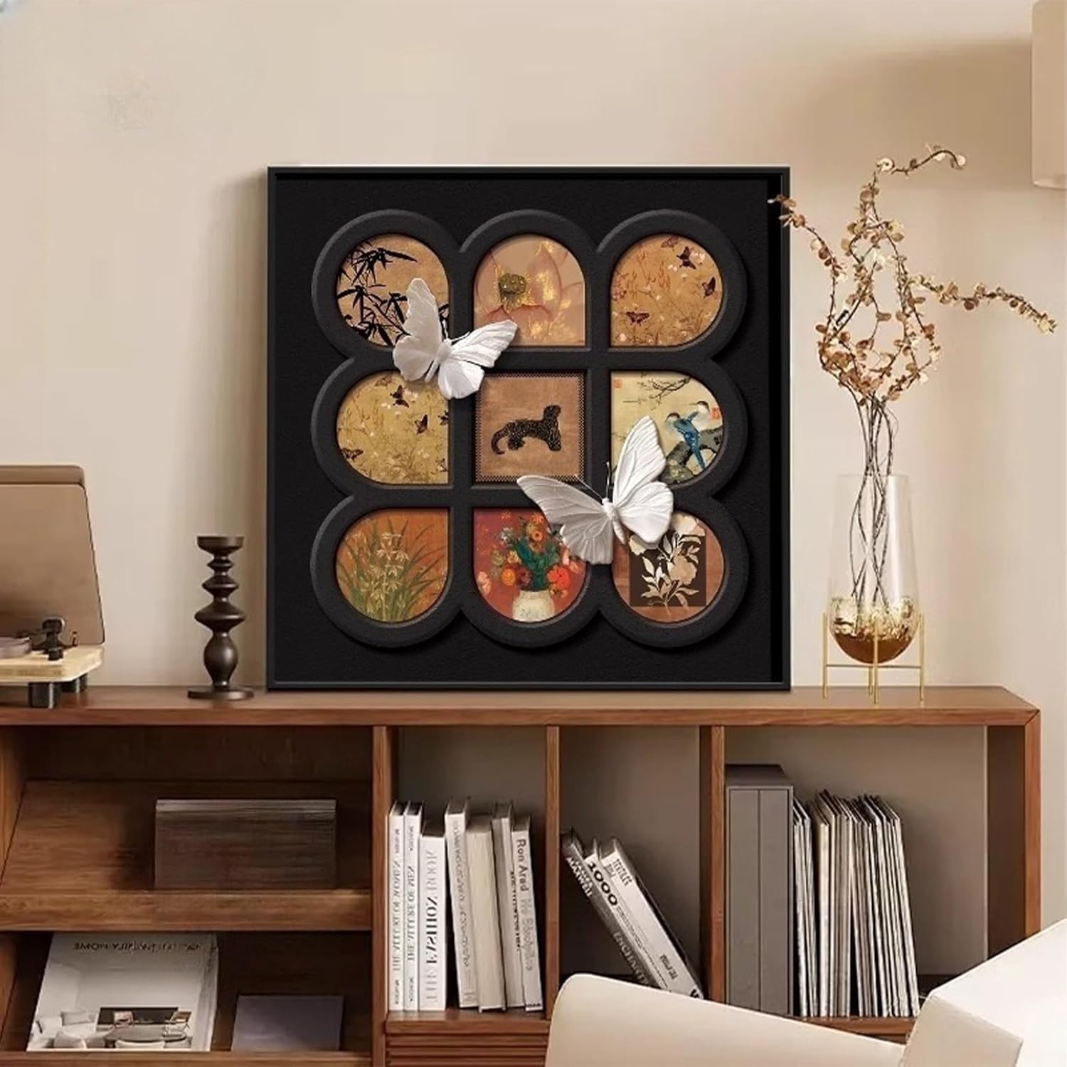 Qiczom Square Nine-Square Desktop Painting Decoration Painting TV Cabinet Decoration Living Room Sofa Background Wall Hanging Drawing,Type c,34.4‘