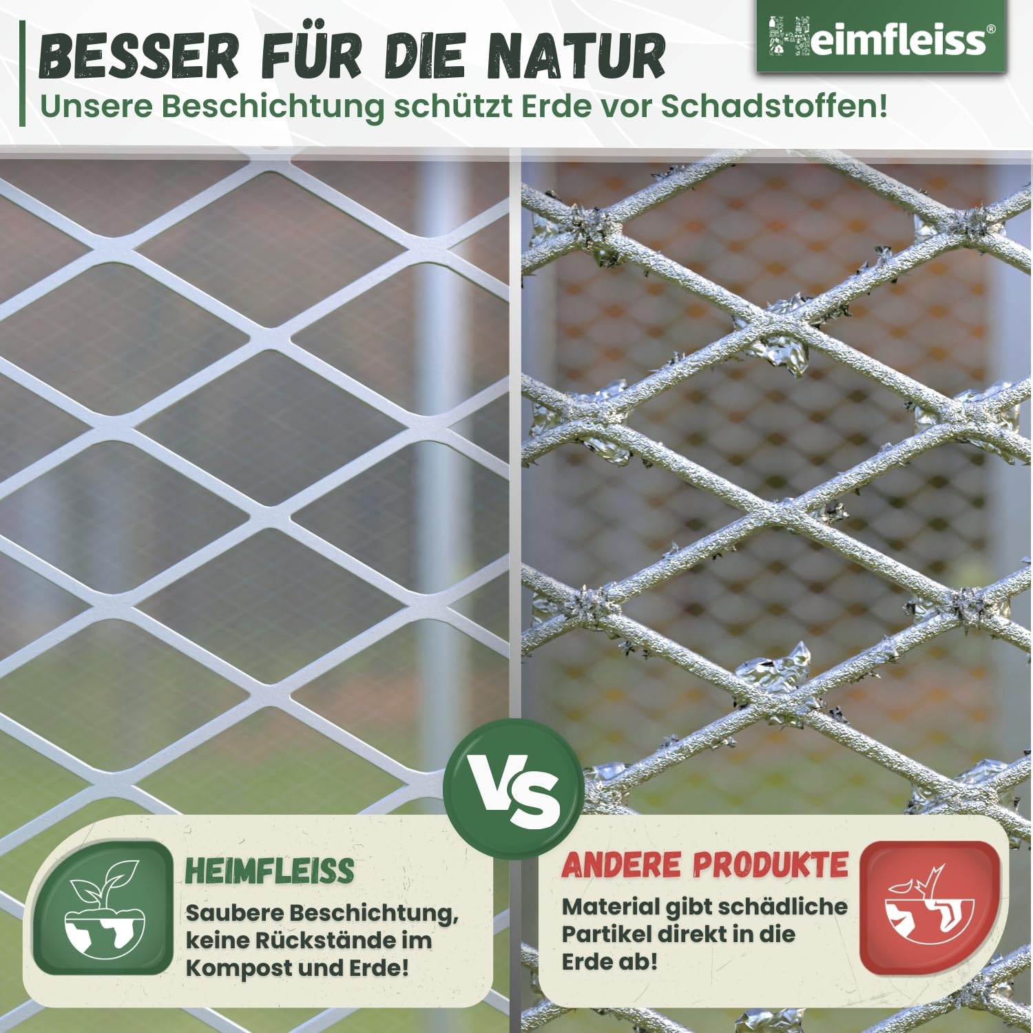 Heimfleiss® Komposter Garten 100x100x75 cm | 750L Metallkomposter verzinkt & pulverbeschichtet | Metall Kompostbehälter für Rasenschnitt & Biomüll | Gartenkomposter mit Stecksystem | Kompost Behälter