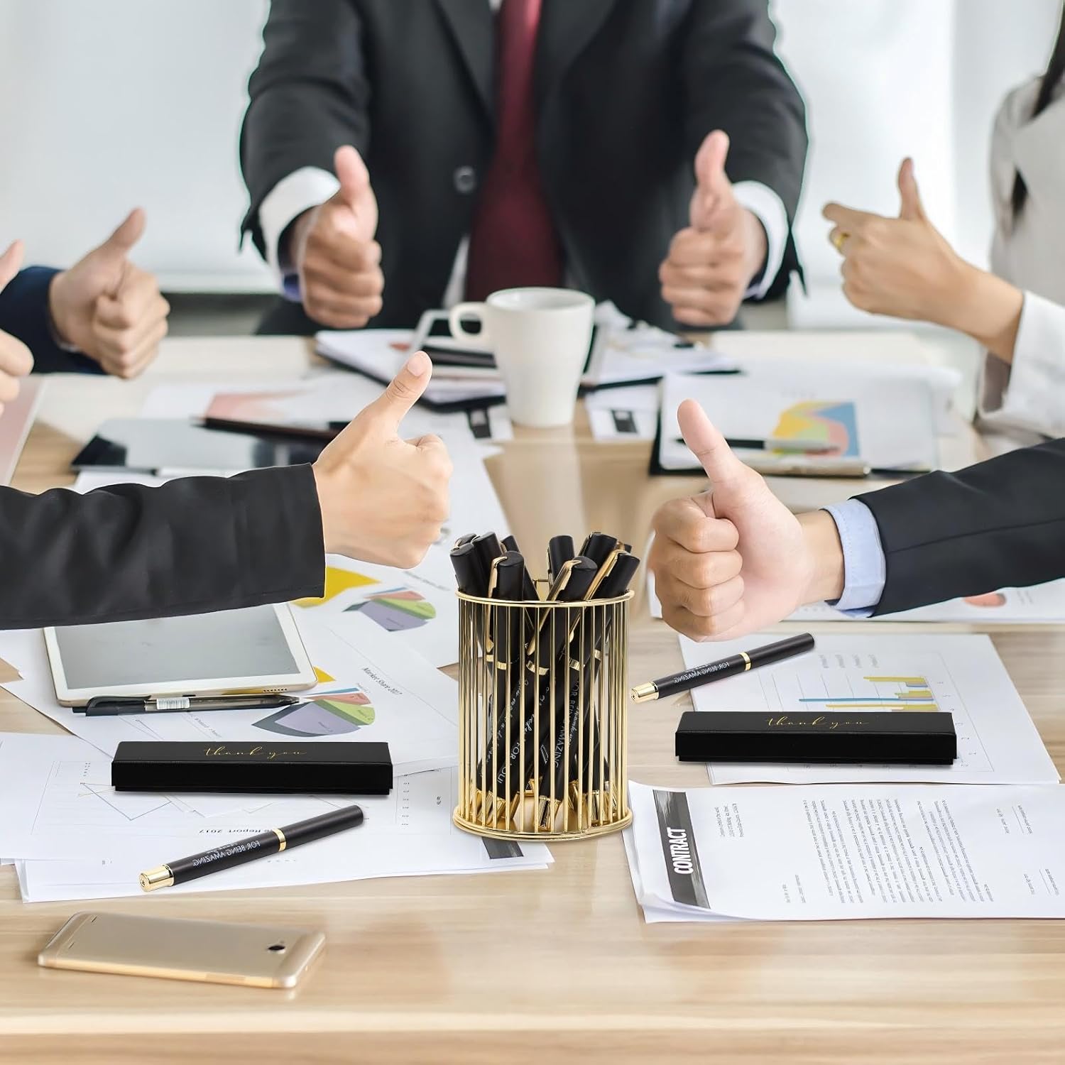 PerKoop 10 Sets Thank You Gifts Pens with Boxes Bulk Appreciation Party Favors for Employee Coworker Staff Nurse Teacher Team Office Supplies(Black,Mixed) - Image 6