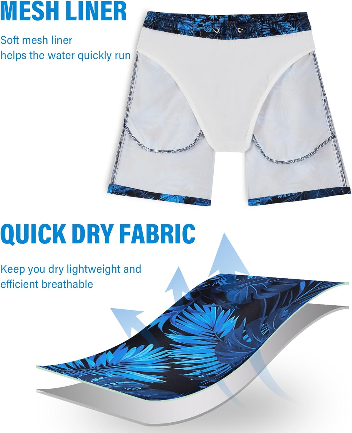 7inch Mens Swim Trunks: with Mesh Liner Pockets Drawstring Quick Dry Stretch Lined Funny Beach Swimming Pool Surf - Image 5