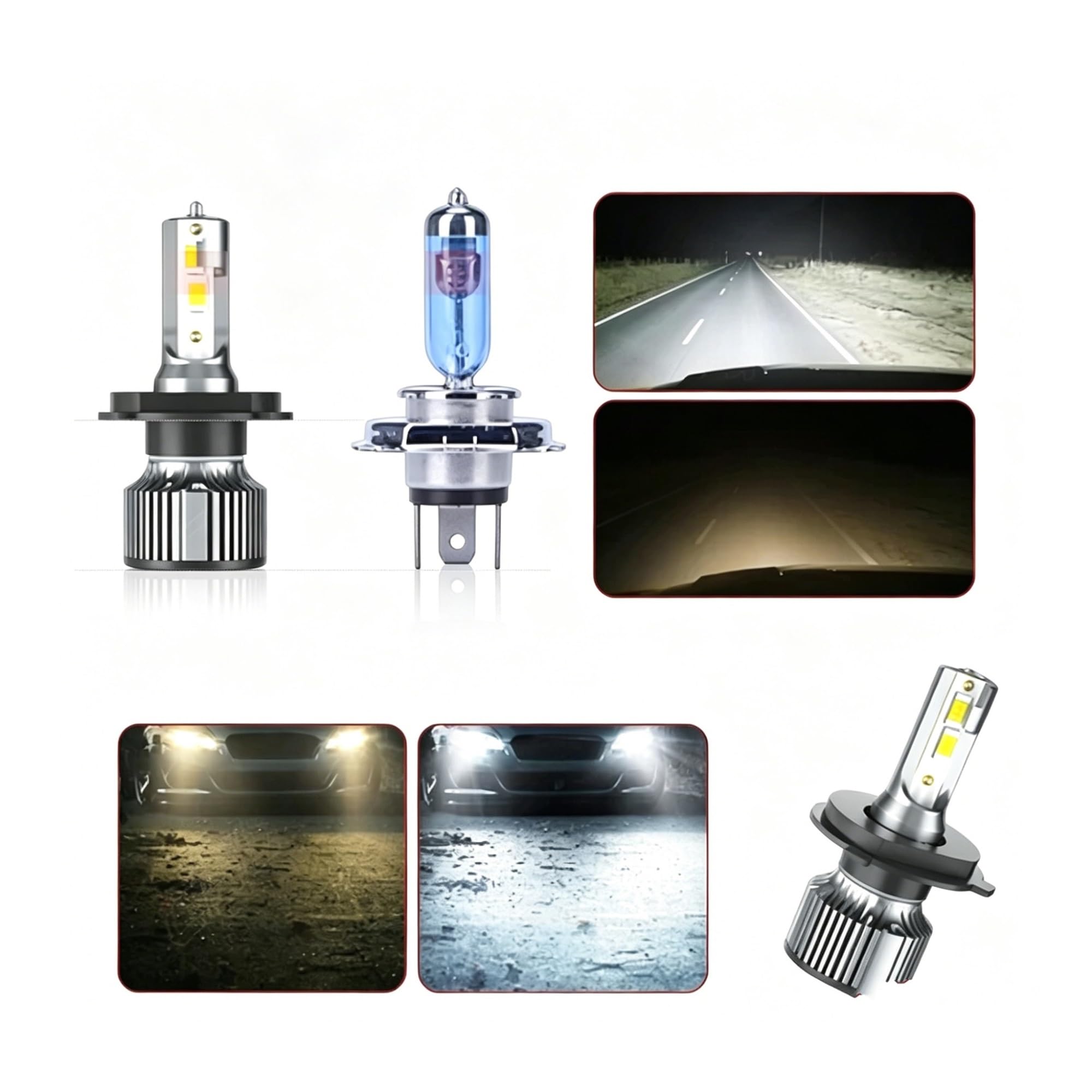 Chiusura Portellone Posteriore per Chevy Nova 1963-1978 12V H4 7 Pollici Rotondo LED Faro 6500K Bianco Puro 20000LM Super Luminoso Luci Anteriori del Veicolo Serratura Bagagliaio