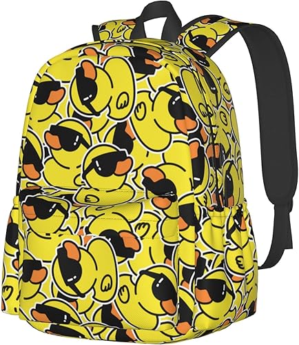 Sunwarshile Mochila rosa Bolsas de libros ligeras Casual Mochilas para portátil Mochila de viaje para hombre, mujer, niña y niño, Patrón de pato,