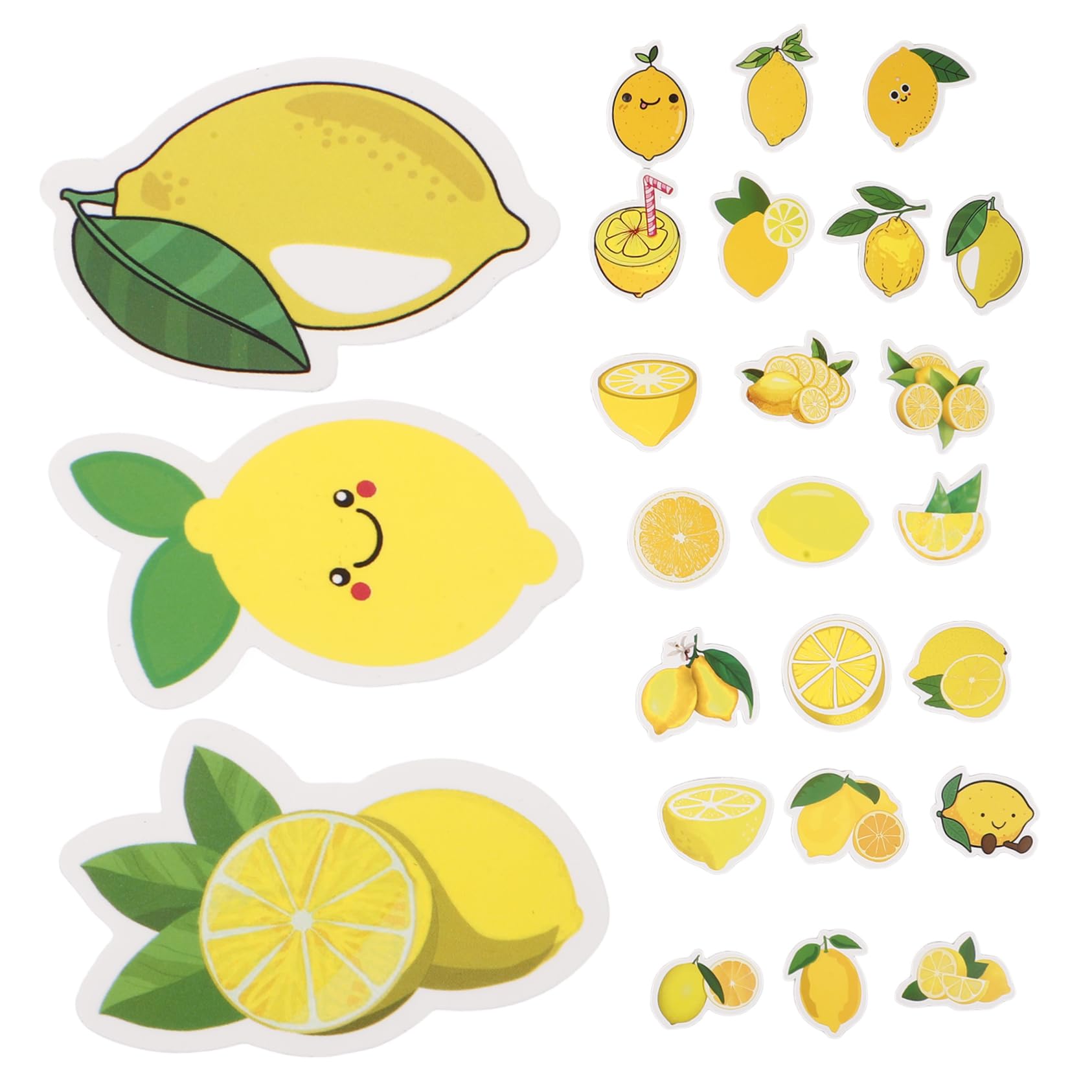 HOMSFOU 50 Pegatinas Adhesivas de Limón Diseño Adorable para Portátil y Maleta, Seguras y Decorativas, Ideales para Decorar y Regalar a Amigos