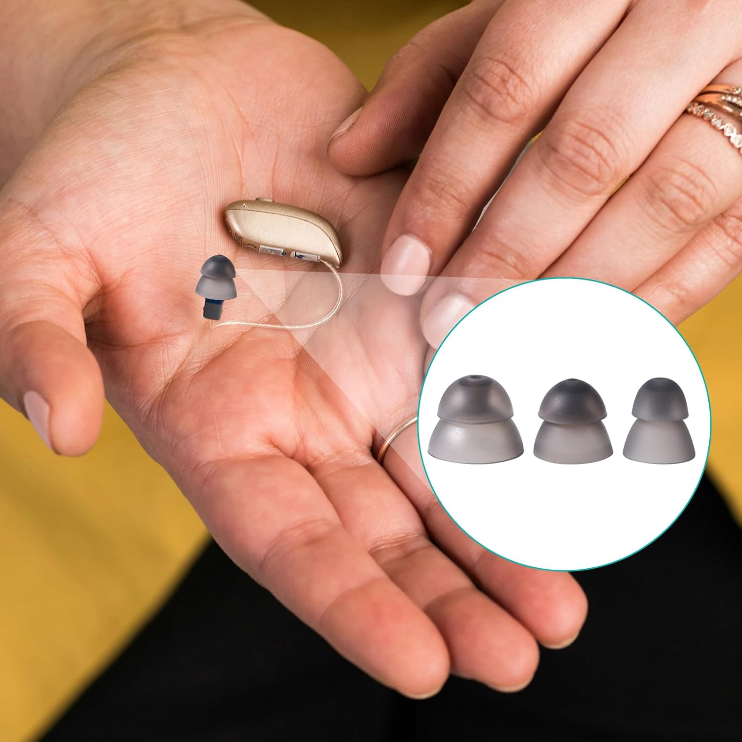 6pcs Hearing Aid Domes, Silicone Power Domes Hearing Aid Ear Tip in Three Size Hearing Aid Replacement Accessories for Resound image 4