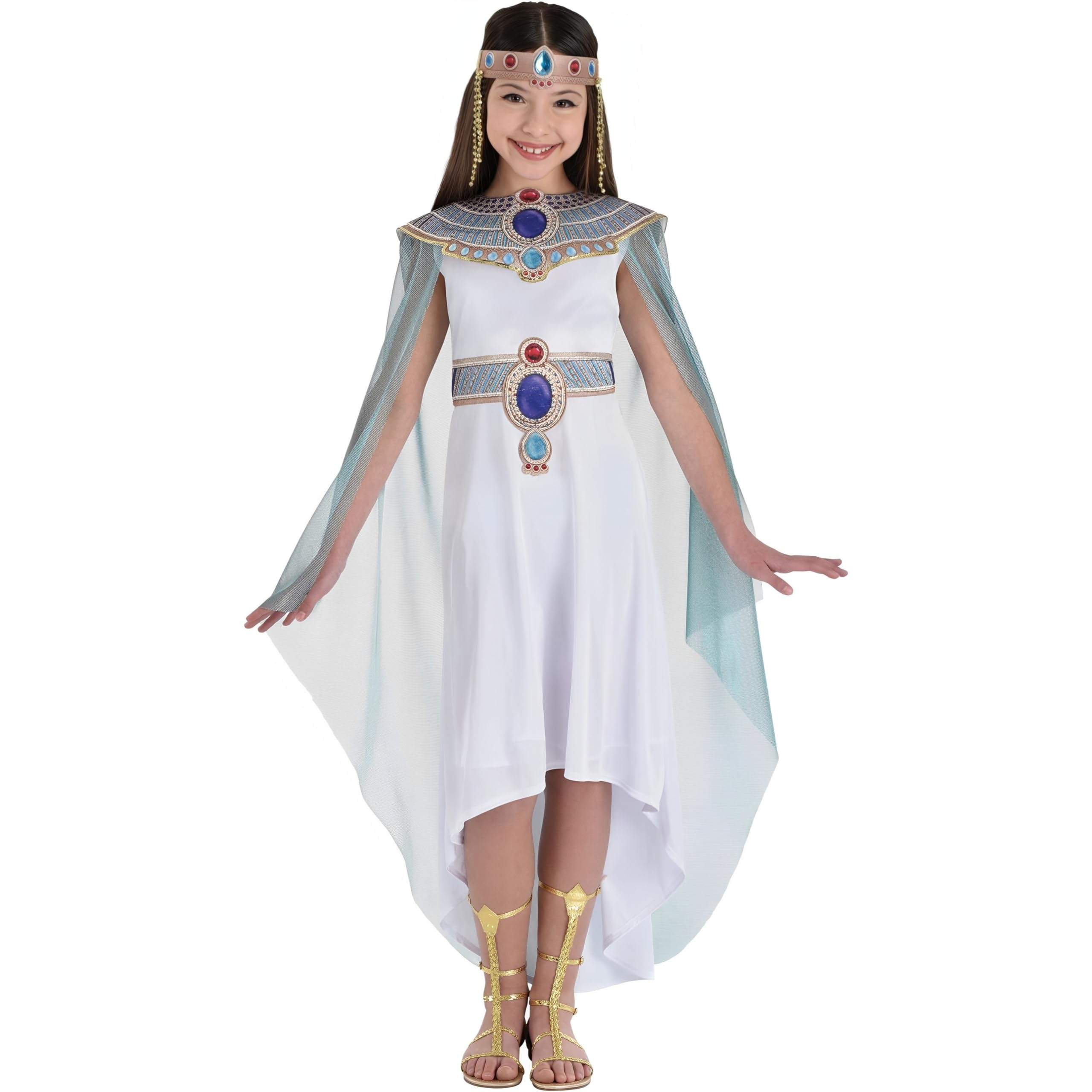 Amazon.com: White Cleopatra Polyester Dress - XLarge (14-16), 1 Count -  Stunning, Luxurious & Elegant