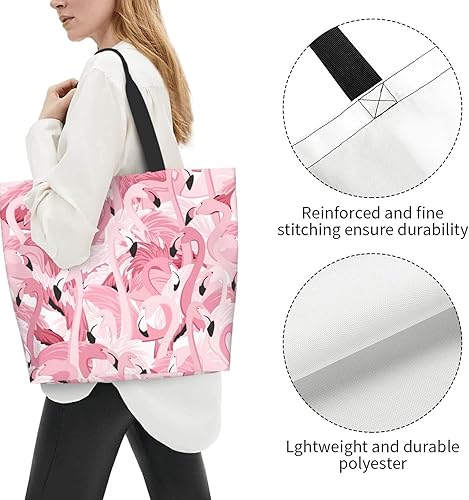 Miniatura 8 de Famame Canvas Tote Bag Large Women Casual Shoulder Bag Handbag Reusable Multipurpose Shopping Grocery Bag For Outdoors