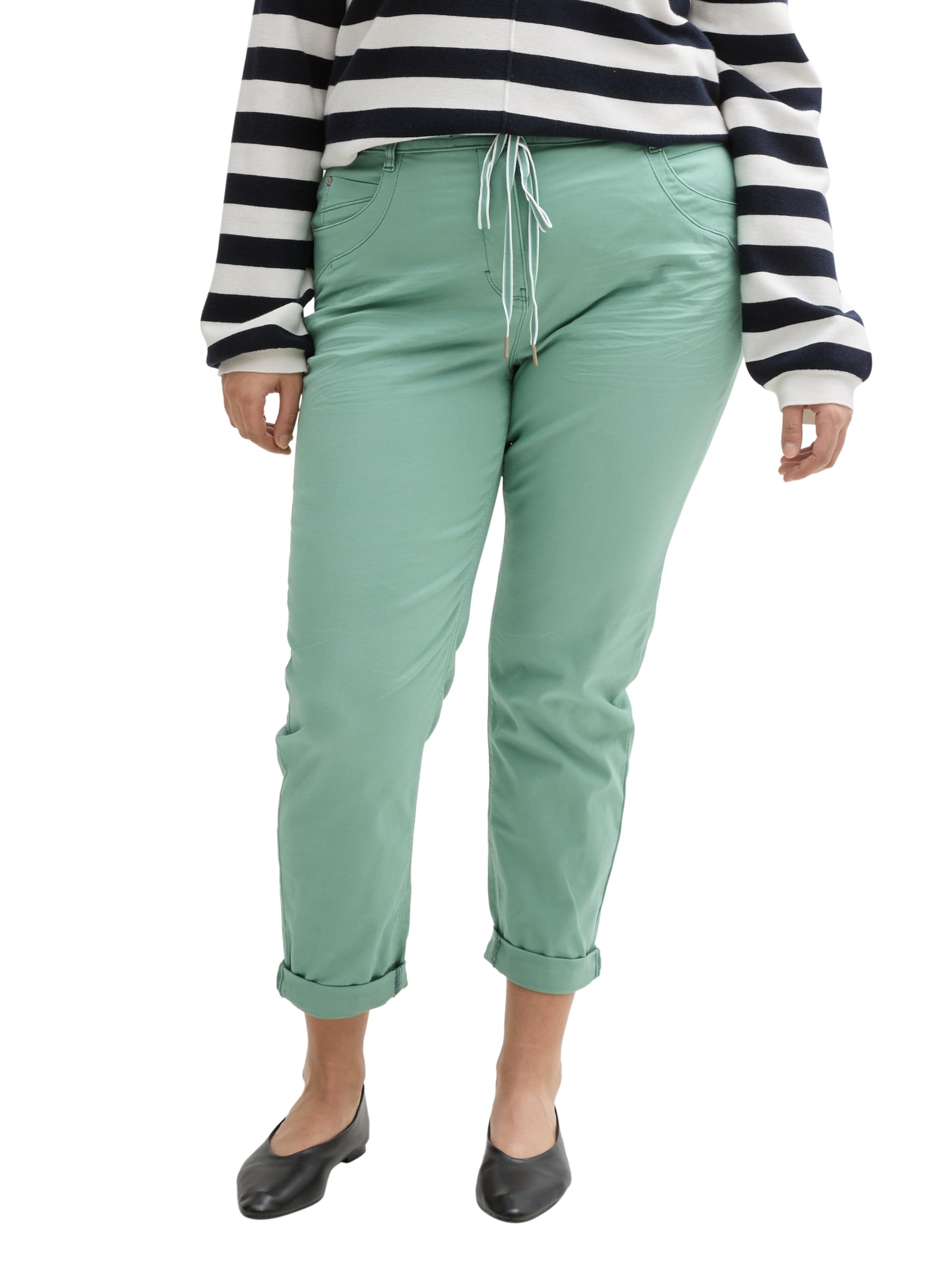 TOM TAILOR Damen Plussize Tapered Relaxed Hose mit Kordelzug