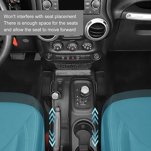 Miniatura 7 de Bandeja organizadora para palanca de cambios Wrangler JK, bolsillo de almacenamiento de consola central para Jeep Wrangler JK JKU 2011-2017,