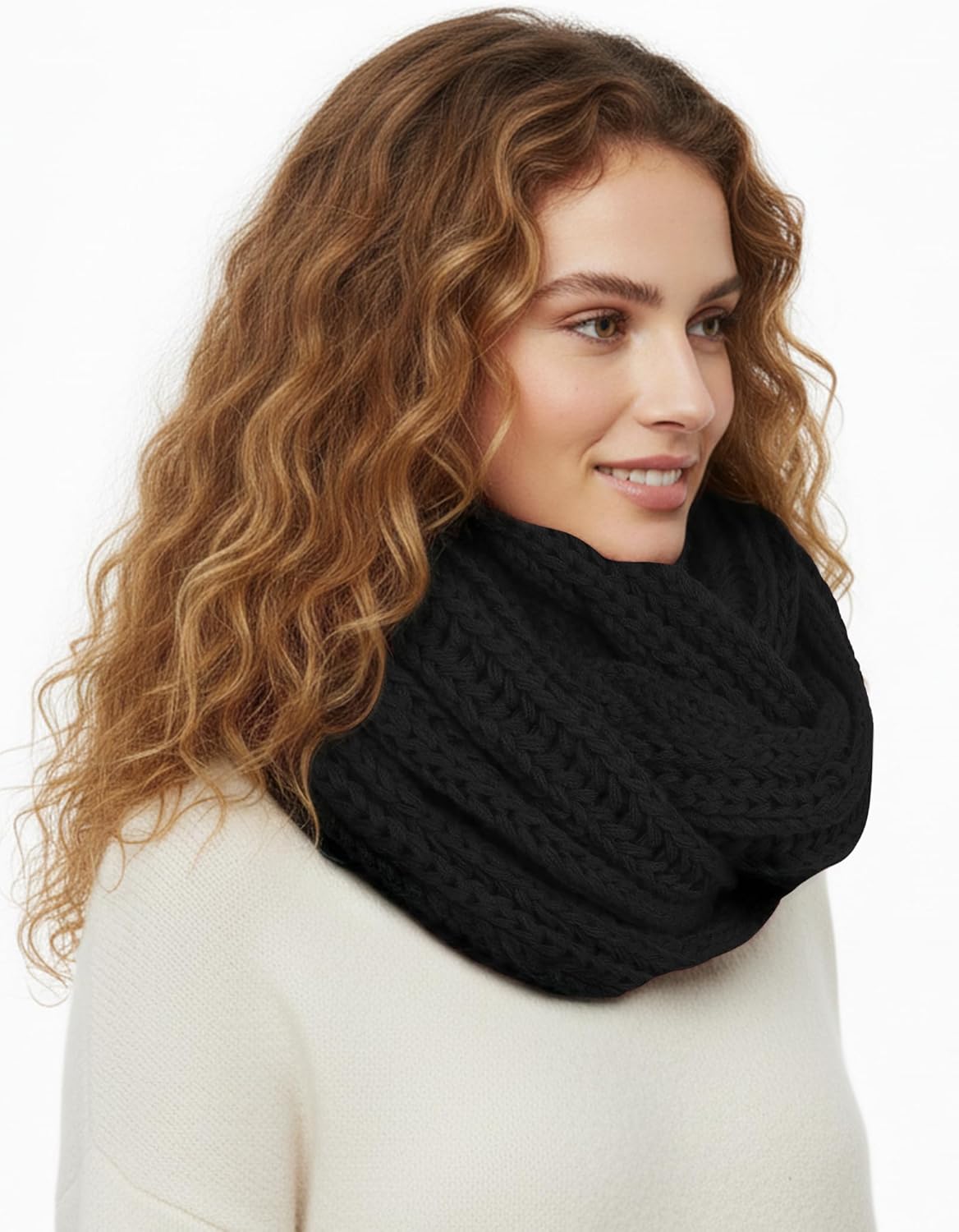 Winter Sarf for Womens, Solid Warm Scarves for Womens Lightweight, Long Shawls Wraps Pure Color for Cold Wintertime - Image 3