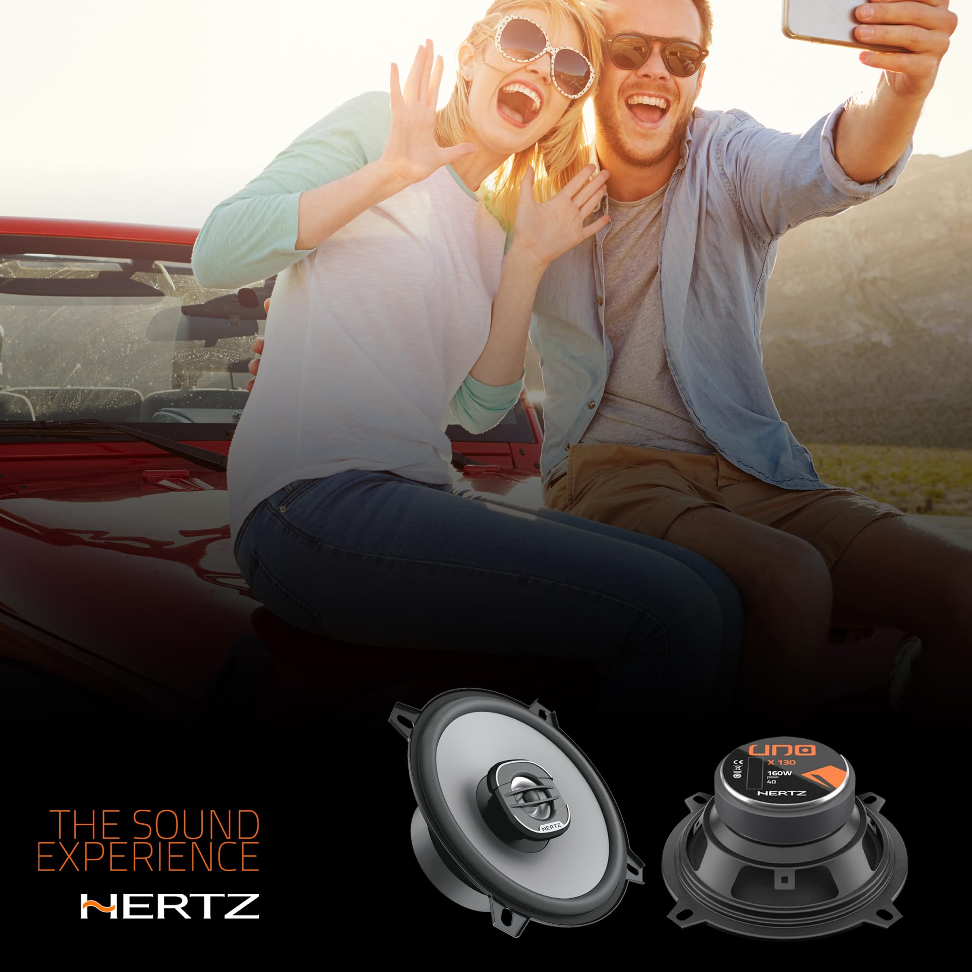 Hertz X 130 – Coppia di altoparlanti coassiali a 2 vie da 130 mm, 160W di potenza di picco, cono in polipropilene e tweeter integrato