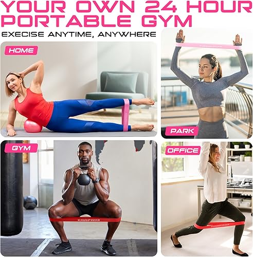 Miniatura 6 de Bandas de resistencia para entrenamiento, juego de bandas de ejercicio para mujeres y hombres, con bolsa de transporte, guía de instrucciones