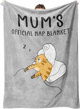 Mum Gifts, Mum Birthday Gifts Blanket, Gift for Mother from Daughter or Son, Mummy Presents for Mother's Day, Valentine's Day, Fluffy Blanket for Mum Grey