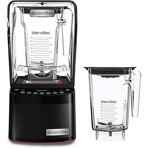 Blendtec Stealth 885 - Commercial-Grade Blender - WildSide+ and Fourside Jar with Vented Gripper Lid - Black