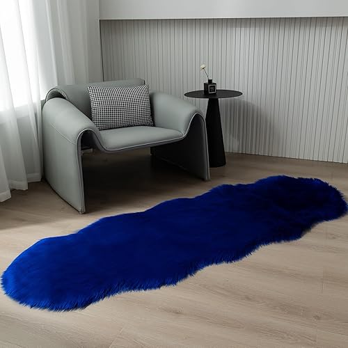 Miniatura 152 de Alfombra de piel sintética esponjosa de piel de oveja blanca, 4 x 6 pies, ultra suave, para dormitorio, mesita de noche, sala de estar, guardería