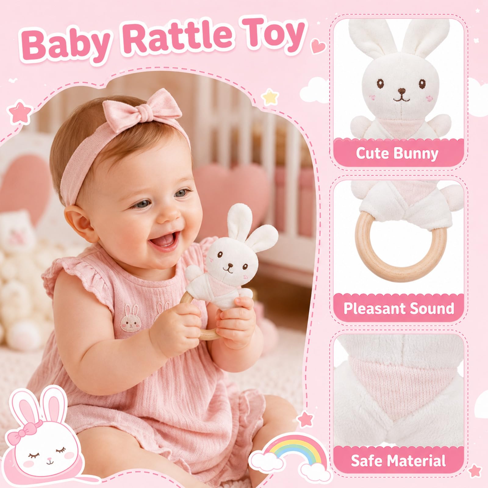 Regalo para recién nacido, set de regalo de nacimiento 9 en 1 para niña