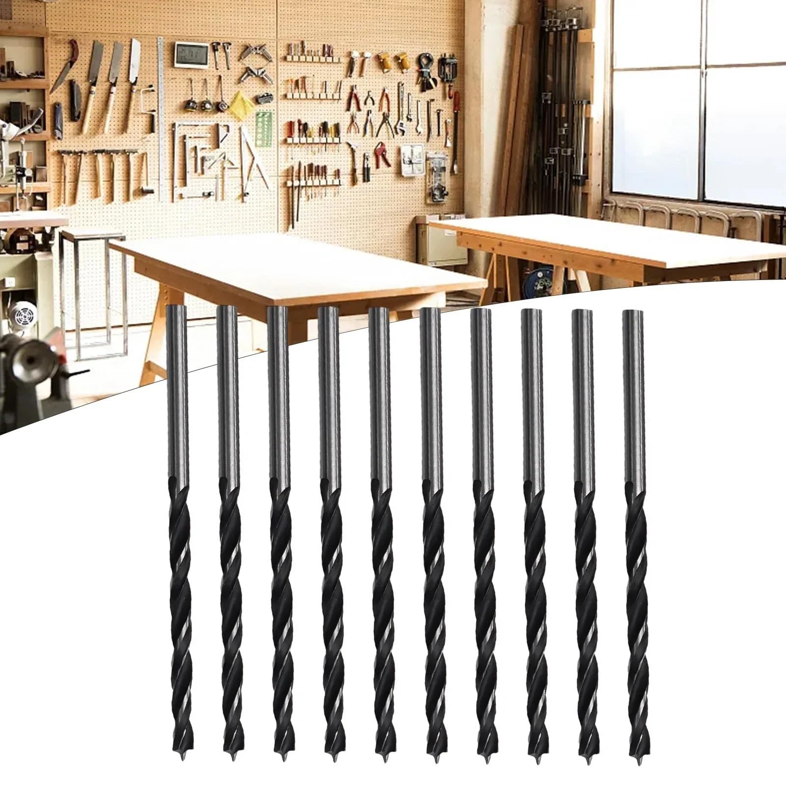 Set Di Punte Da Trapano, for Legno 10 Pezzi 3mm~10mm Con Punto Centrale, A Spirale for La Lavorazione Del, Metallico Ad Alta Resistenza E Artificiale(8mm)