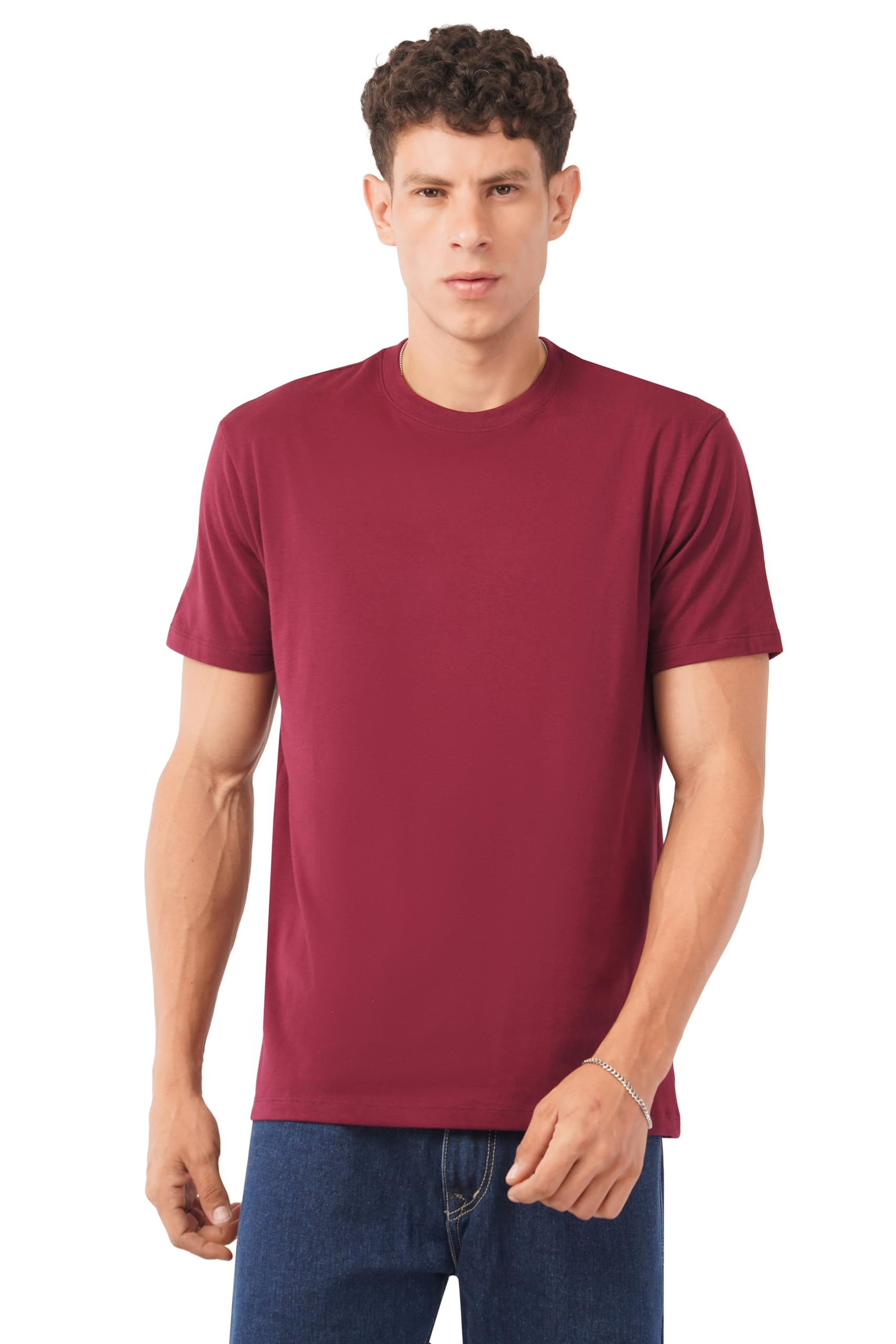 Men’s Cotton T Shirt Combo Pack of 3 – Plain Round Neck Solid Black & White Tees, Regular Fit, Half Sleeve Casual Wear for Men (Sizes S–4XL)