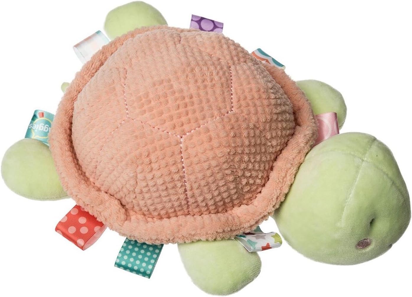 Taggies Stuffed Animal Huggable Plush Soft Toy with Sensory Tags, 9-Inches, Tippy Turtle