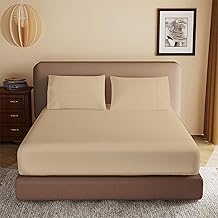 Rohi 25cm Deep Microfibre Small Double Fitted Sheet – Comfy Soft & Breathable Deep Fitted Sheet with Elasticated Corners – Hypoallergenic & Durable 4FT Bed Sheet (Latte, 122 x 190cm)