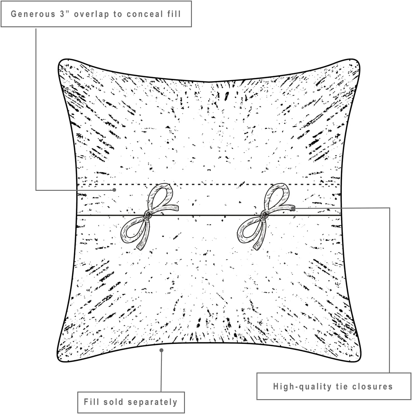 VHC Brands Sawyer Mill Pig Nature Print Chambray Cotton Farmhouse Bedding Stenciled Square 18x18 Filled Pillow, One Size, Khaki Tan