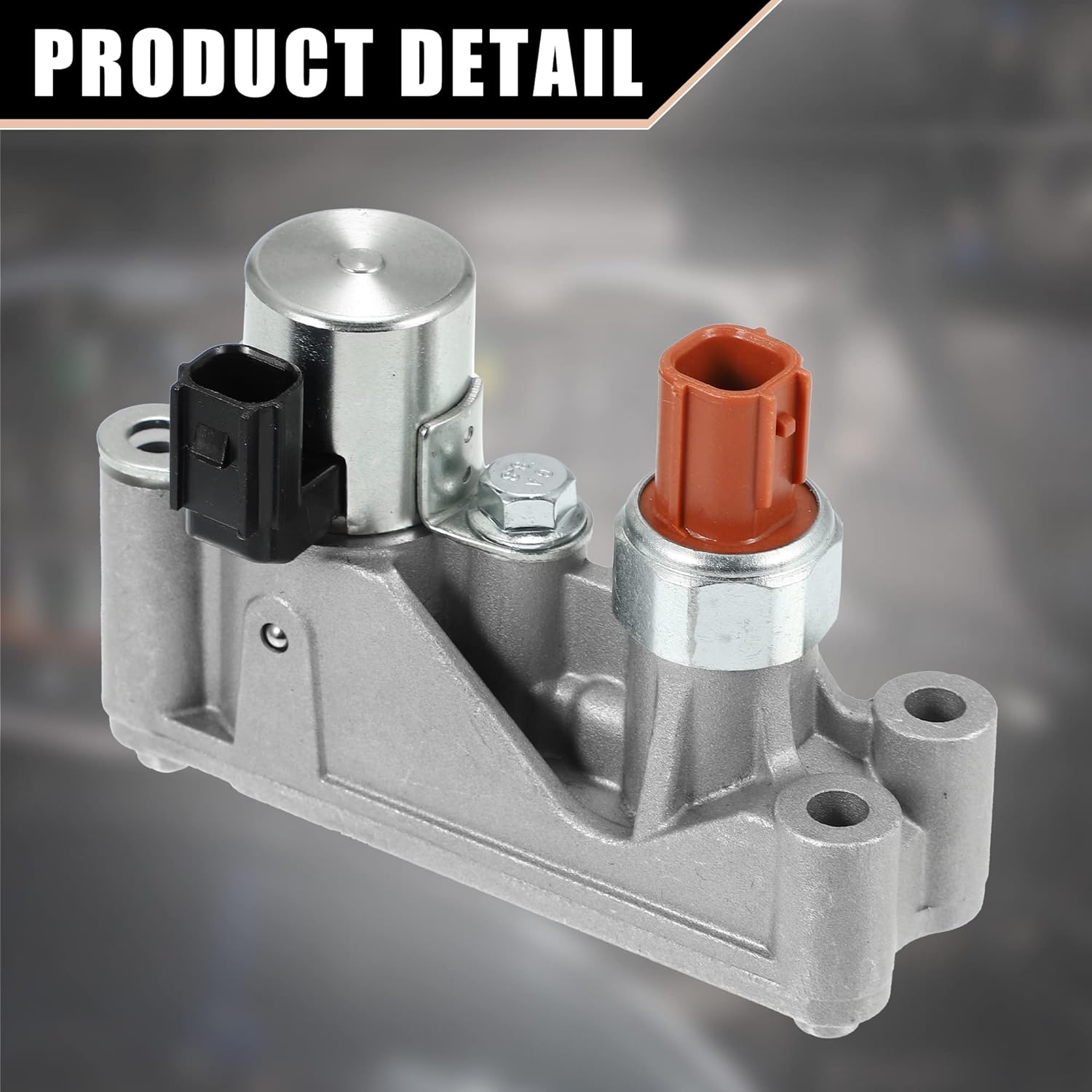 X AUTOHAUX 1 Set Car Engine Variable Timing Solenoid Front Spool Valve Solenoid Assembly with Oil Pressure Switch Gasket for Honda Pilot