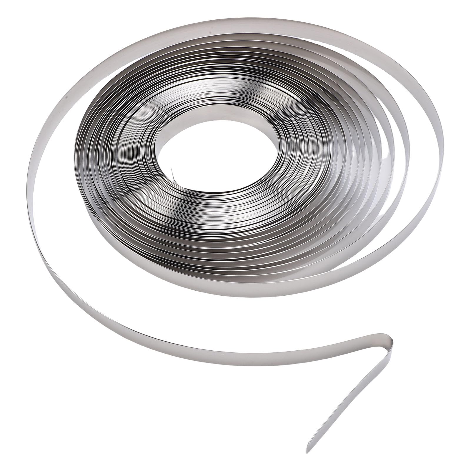 Correa de Banda con fleace de Acero Inoxidable 304 de Servicio Pesado, 100ft 3/4 de Ancho 0.02 en Espesor Correa de tubería de Metal, Kit de Tiras de Bandas para Transporte de