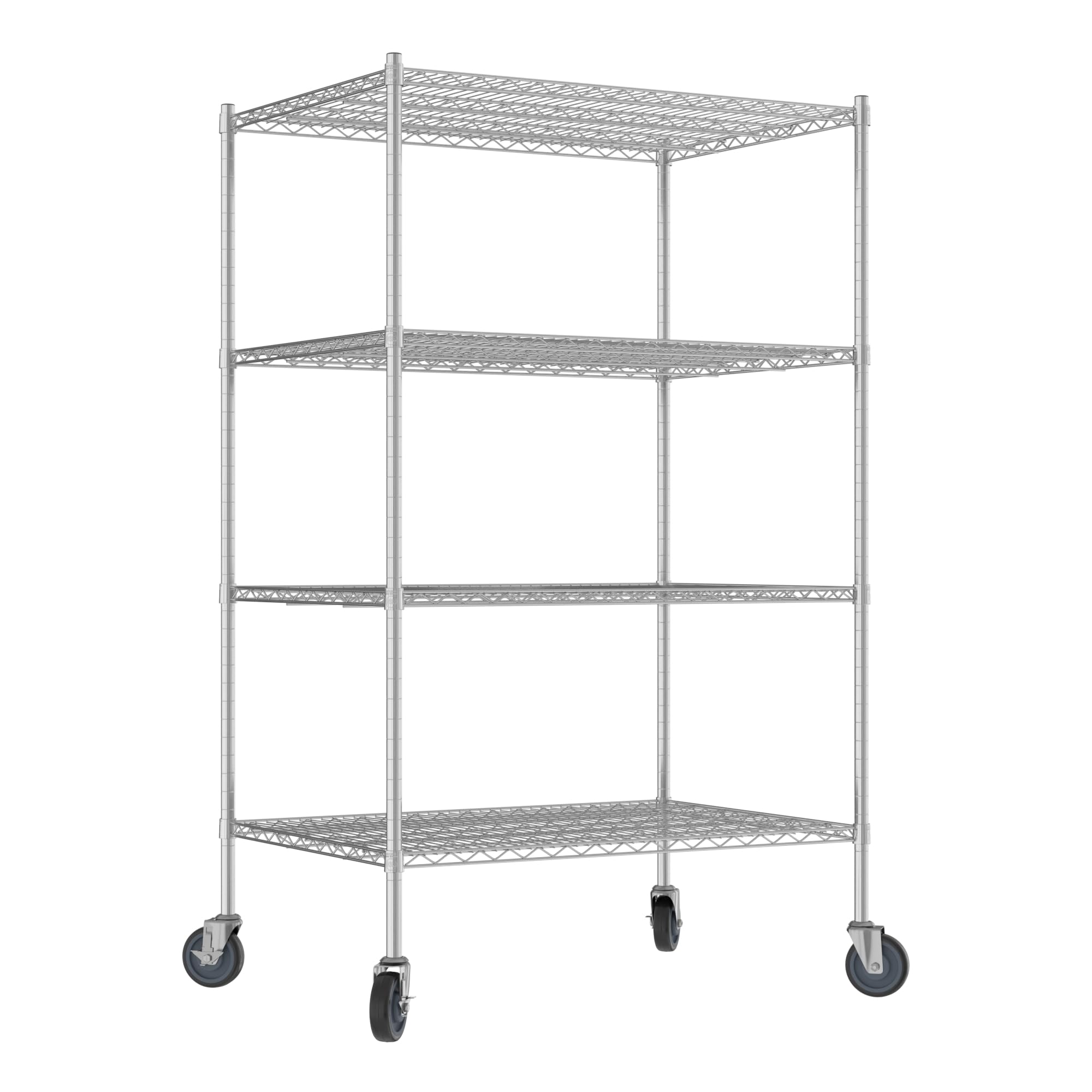QUIET BOOK Commercial NSF Listed Chrome Mobile Wire Shelving Kit 30