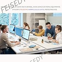 Vista 7 de FEISEDY - Gafas con bloqueo de luz azul para computadora, para mujer y hombre, marco Cateye TR90 B2772