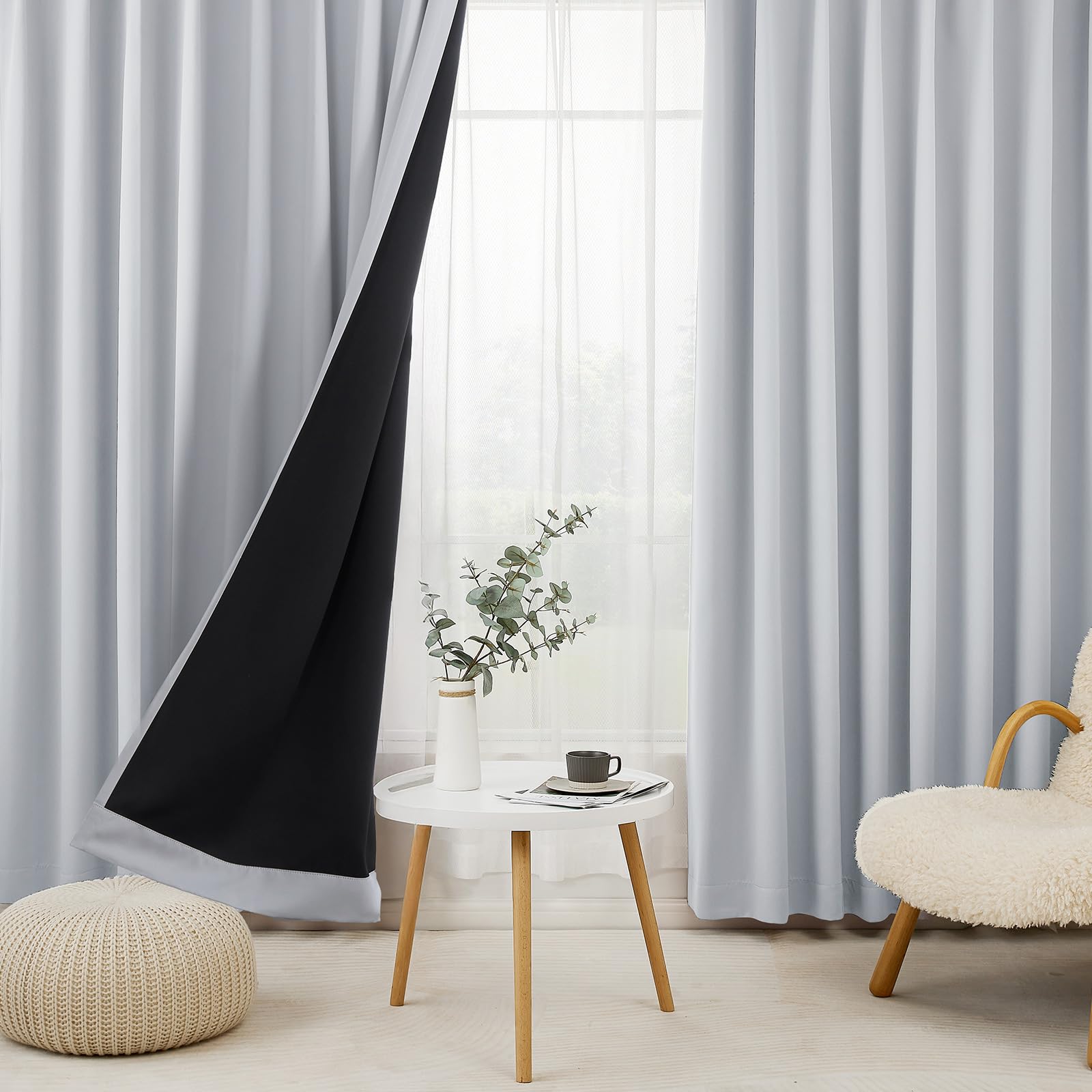 Amazon｜Hansleep カーテン 遮光カーテン 4枚セット 1級遮光 アイス