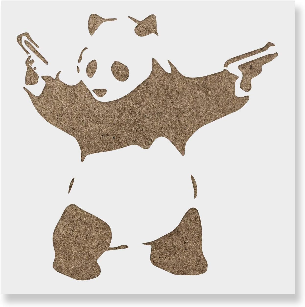 Panda with Guns Banksy Stencil - Funny Banksy Panda Stencil