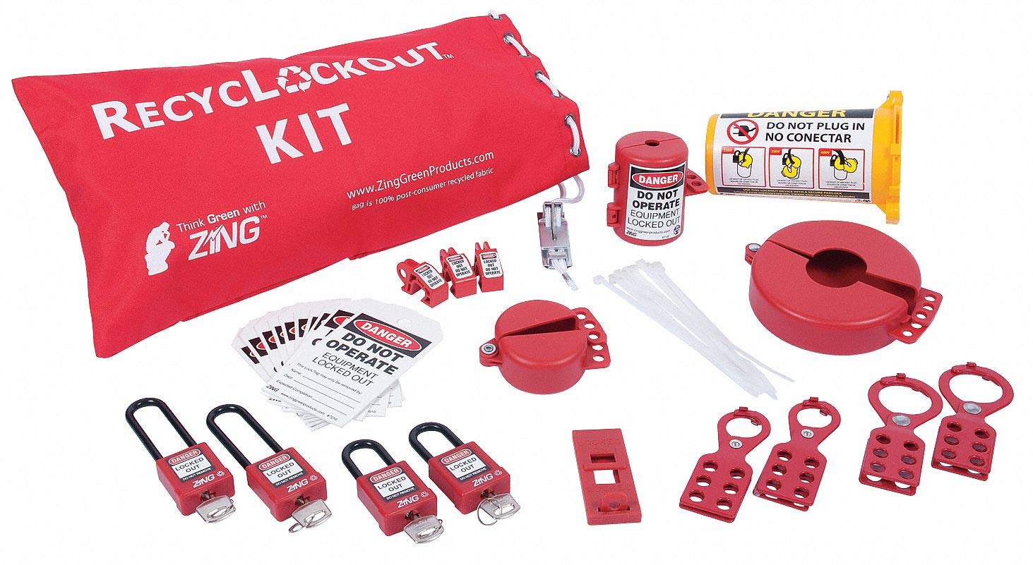 ZING 7134 RecycLockout Lockout Bag Kit, 35 Components