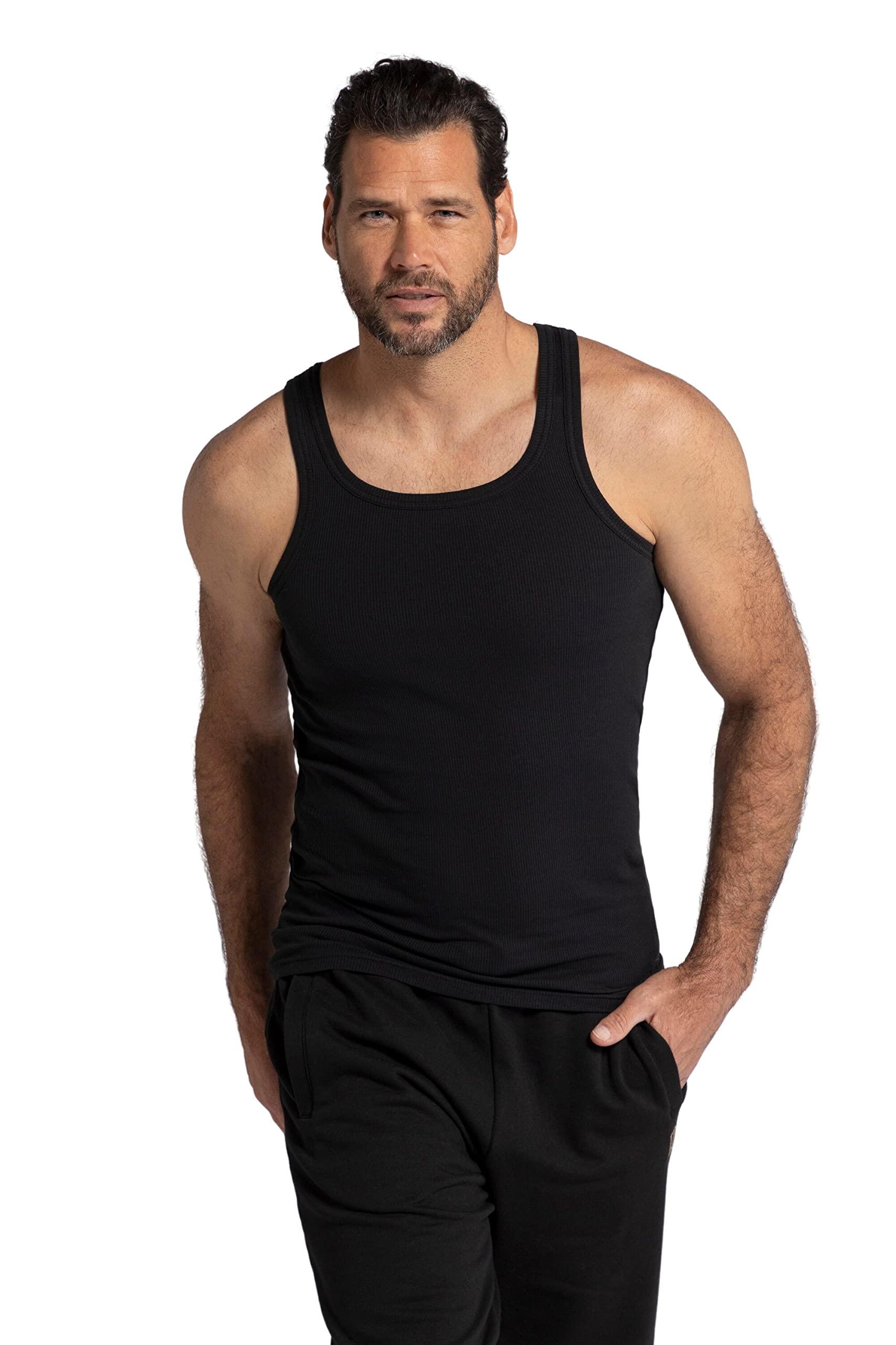 Jp 1880 Men's Black Jp1880 Unterhemd Tank Undershirt, Dunkelgrau, 8XL